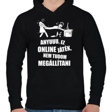 PRINTFASHION Anyuuu, ez online játék - Férfi kapucnis pulóver - Fekete