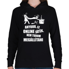 PRINTFASHION Anyuuu, ez online játék - Női kapucnis pulóver - Fekete női pulóver, kardigán
