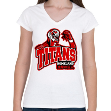 PRINTFASHION AOT Homeland - Női V-nyakú póló - Fehér női póló