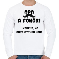 PRINTFASHION Apa a főnök! (kivéve, ha anya itthon van) - Férfi pulóver - Fehér férfi pulóver, kardigán