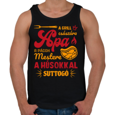 PRINTFASHION Apa a grill császár - Férfi atléta - Fekete
