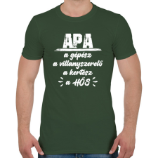 PRINTFASHION Apa - A hős - Férfi póló - Katonazöld férfi póló