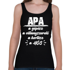 PRINTFASHION Apa - A hős - Női atléta - Fekete női trikó