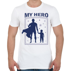 PRINTFASHION Apa a hősöm - Férfi póló - Fehér