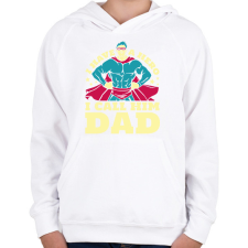 PRINTFASHION Apa a hősöm - Gyerek kapucnis pulóver - Fehér gyerek pulóver, kardigán