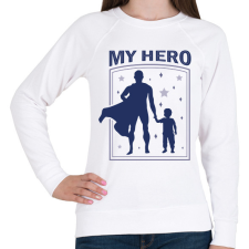 PRINTFASHION Apa a hősöm - Női pulóver - Fehér női pulóver, kardigán