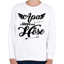 PRINTFASHION Apa, a lánya első hőse 2 - Gyerek pulóver - Fehér gyerek pulóver, kardigán