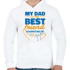 PRINTFASHION Apa a legjobb barát - Férfi kapucnis pulóver - Fehér férfi pulóver, kardigán