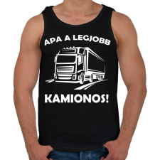 PRINTFASHION Apa a legjobb kamionos - Férfi atléta - Fekete atléta, trikó