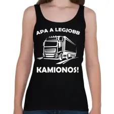 PRINTFASHION Apa a legjobb kamionos  - Női atléta - Fekete női trikó