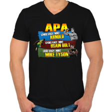 PRINTFASHION Apa a legkeményebb - Férfi V-nyakú póló - Fekete férfi póló