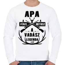 PRINTFASHION Apa a vadász - Férfi pulóver - Fehér férfi pulóver, kardigán
