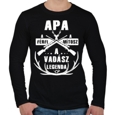 PRINTFASHION Apa a vadász legenda - Férfi hosszú ujjú póló - Fekete férfi póló