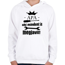 PRINTFASHION Apa aki... - Gyerek kapucnis pulóver - Fehér gyerek pulóver, kardigán