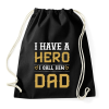 PRINTFASHION Apa az én hősöm - Sportzsák, Tornazsák - Fekete