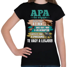 PRINTFASHION Apa dinós - Női póló - Fekete