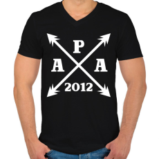 PRINTFASHION apa egyedi évszámmal fehér - Férfi V-nyakú póló - Fekete