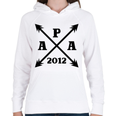 PRINTFASHION apa egyedi évszámmal fekete - Női kapucnis pulóver - Fehér