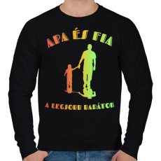PRINTFASHION Apa és fia  - Férfi pulóver - Fekete