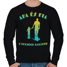 PRINTFASHION Apa és fia  - Férfi pulóver - Fekete férfi pulóver, kardigán
