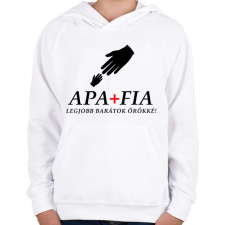 PRINTFASHION APA ÉS FIA - Gyerek kapucnis pulóver - Fehér gyerek pulóver, kardigán