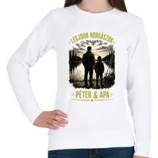 PRINTFASHION Apa és fia horgászok - Női pulóver - Fehér női pulóver, kardigán