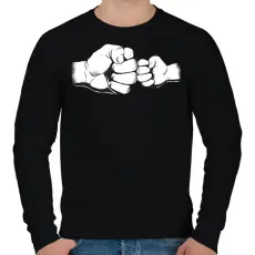PRINTFASHION Apa és fia ökölpacsi - Férfi pulóver - Fekete
