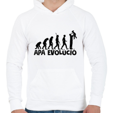 PRINTFASHION APA EVOLÚCIÓ - Férfi kapucnis pulóver - Fehér