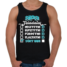 PRINTFASHION Apa feladatai - fehér szöveg - Férfi atléta - Fekete atléta, trikó