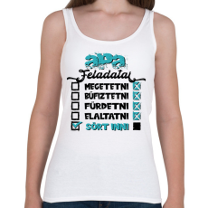 PRINTFASHION Apa feladatai - fekete szöveggel - Női atléta - Fehér