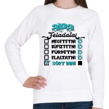 PRINTFASHION Apa feladatai - fekete szöveggel - Női pulóver - Fehér női pulóver, kardigán