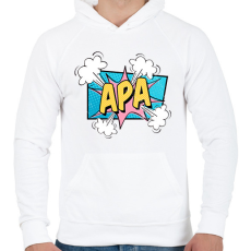 PRINTFASHION Apa - Férfi kapucnis pulóver - Fehér