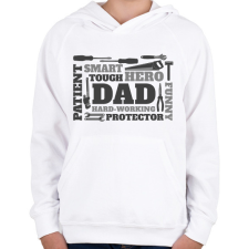 PRINTFASHION Apa - Gyerek kapucnis pulóver - Fehér gyerek pulóver, kardigán