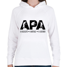 PRINTFASHION Apa - hegesztő - Női kapucnis pulóver - Fehér