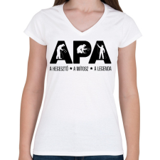 PRINTFASHION Apa - hegesztő - Női V-nyakú póló - Fehér női póló