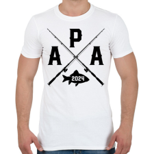 PRINTFASHION apa horgász - egyedi évszámmal - Férfi póló - Fehér férfi póló