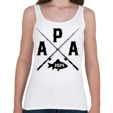 PRINTFASHION apa horgász - egyedi évszámmal - Női atléta - Fehér női trikó