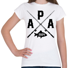PRINTFASHION apa horgász - egyedi évszámmal - Női póló - Fehér