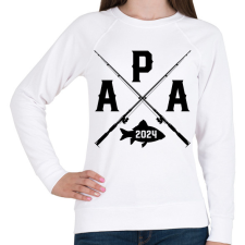 PRINTFASHION apa horgász - egyedi évszámmal - Női pulóver - Fehér női pulóver, kardigán