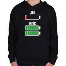 PRINTFASHION Apa - Ikrek - Gyerek kapucnis pulóver - Fekete