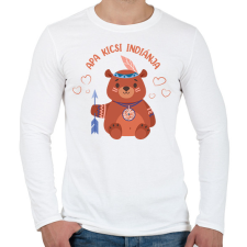 PRINTFASHION Apa kicsi indiánja - Férfi hosszú ujjú póló - Fehér férfi póló