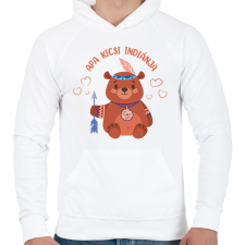 PRINTFASHION Apa kicsi indiánja - Férfi kapucnis pulóver - Fehér férfi pulóver, kardigán