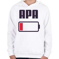 PRINTFASHION Apa kimerült - Gyerek kapucnis pulóver - Fehér