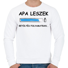 PRINTFASHION Apa leszek betöltése folyamatban - Férfi pulóver - Fehér férfi pulóver, kardigán