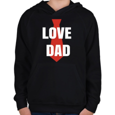 PRINTFASHION Apa love - Gyerek kapucnis pulóver - Fekete