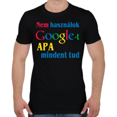PRINTFASHION Apa mindent tud - Férfi póló - Fekete