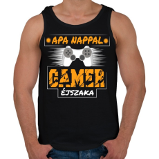 PRINTFASHION Apa nappal, Gamer éjszaka - Férfi atléta - Fekete