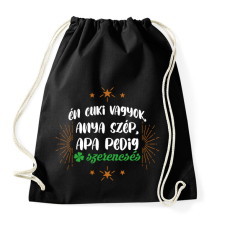 PRINTFASHION Apa pedig szerencsés - Sportzsák, Tornazsák - Fekete tornazsák