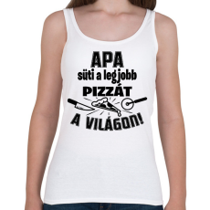 PRINTFASHION Apa süti a legjobb pizzát a világon - Női atléta - Fehér