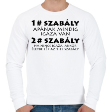 PRINTFASHION Apa szabályai - Férfi pulóver - Fehér férfi pulóver, kardigán